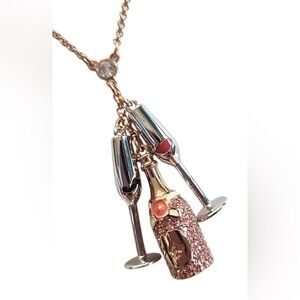 Kate Spade Rose Gold  Make Magic Mini Champagne Pendant Necklace